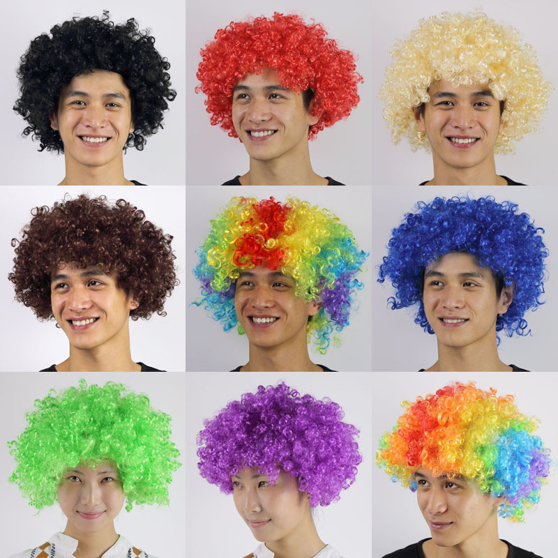 熱銷爆款彩色爆炸頭假髮頭套 120克份量足活動裝扮球迷氣氛運動會表演道具