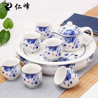 雙層茶具套裝陶瓷隔熱功夫茶具整套簡約青花瓷茶壺茶杯家用 ZHZ2