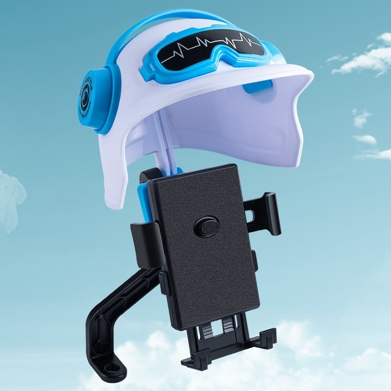 新款小頭盔外賣電動腳踏車手機支架電動車機車防雨防水遮陽配件