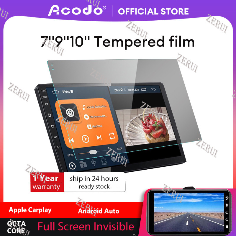 Zr 適用於 Acodo 2din Android 汽車立體聲屏幕保護膜適用於 10 英寸 9 英寸 7 英寸 Head