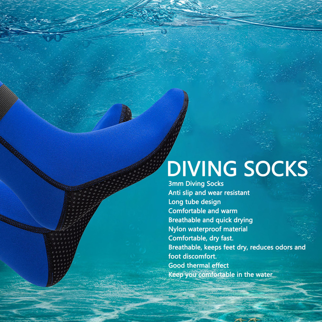 Spr-3mm 潛水襪耐磨舒適保暖沙灘長水襪游泳潛水衣
