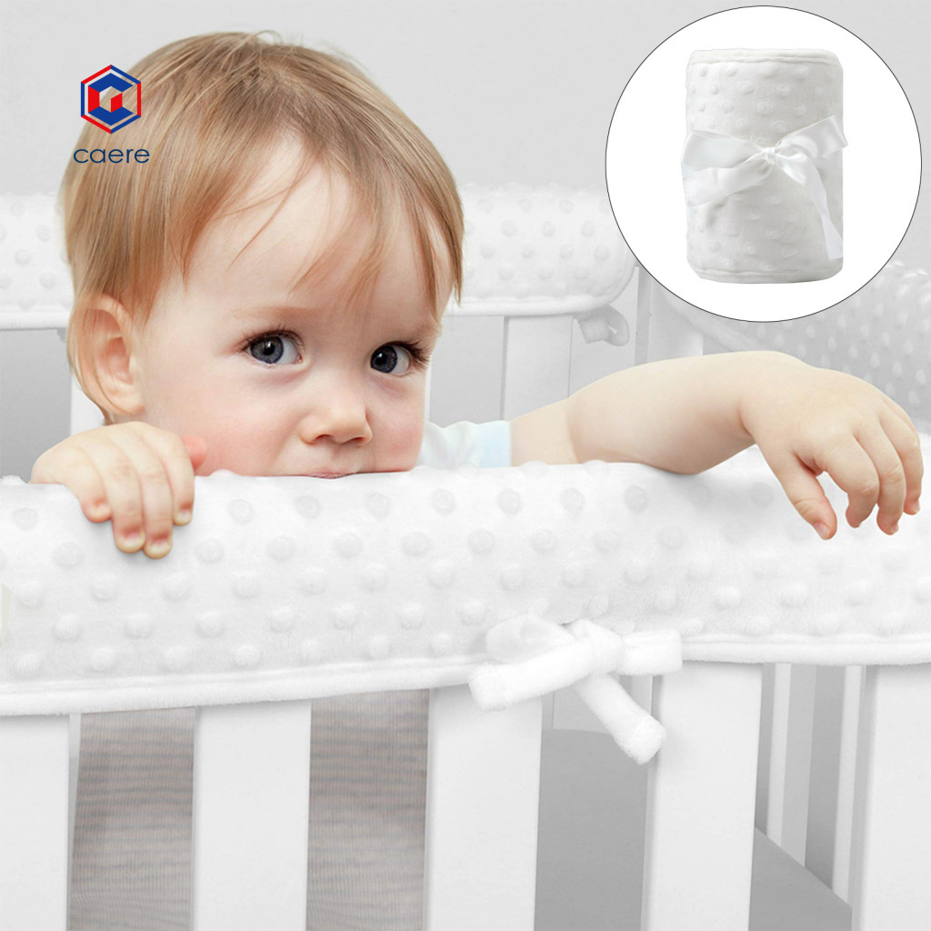 Cae 嬰兒床保險槓套裝安全帶設計保險槓 3 件套柔軟嬰兒床保險槓套裝嬰兒床安全兒童床邊緣保護器的防咬防撞護欄罩