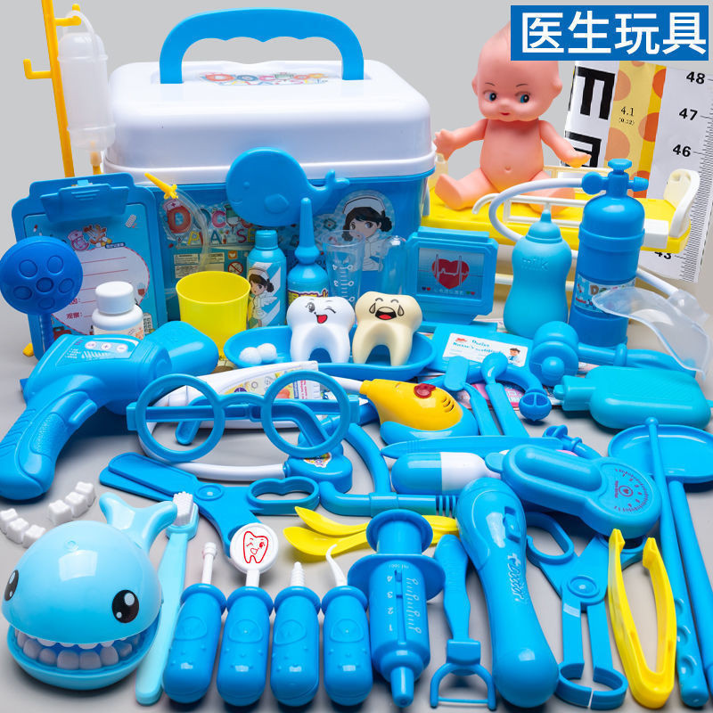 熱賣#兒童醫生玩具套裝男孩女孩仿真護士聽診器打針過傢傢醫療工具箱4er