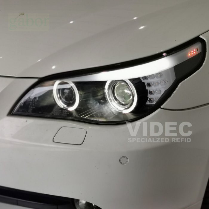 威德汽車 寶馬 BMW 03-06 E60 黑底 LED 雙光圈 雙魚眼 DRL 光柱 燈眉 LED 方向燈 大燈 總成