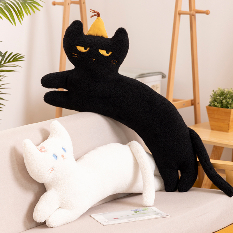 【免運+現貨】貓咪長抱枕動物玩偶毛絨玩具小貓公仔夾腿抱枕居家裝飾品禮物