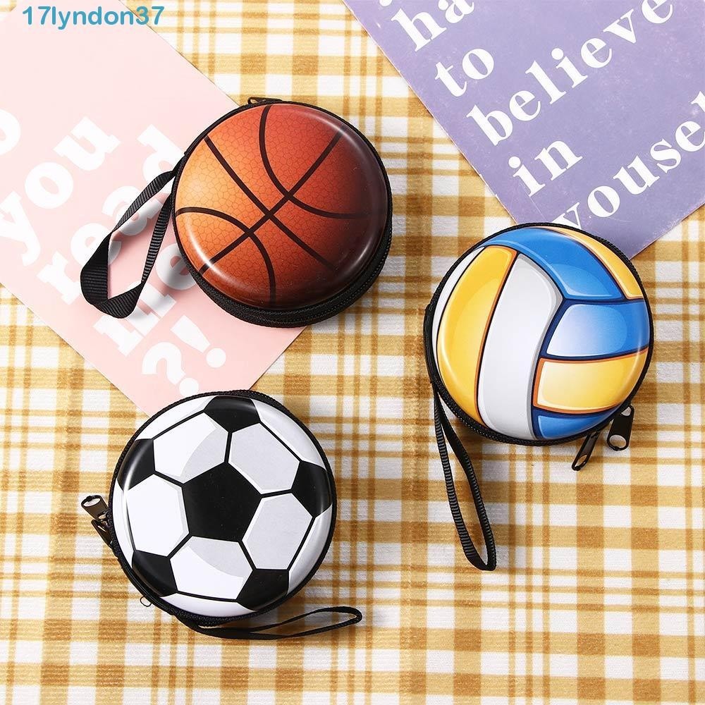 LYNDONB耳機袋子耐用兒童禮物錢包足球排球零錢袋