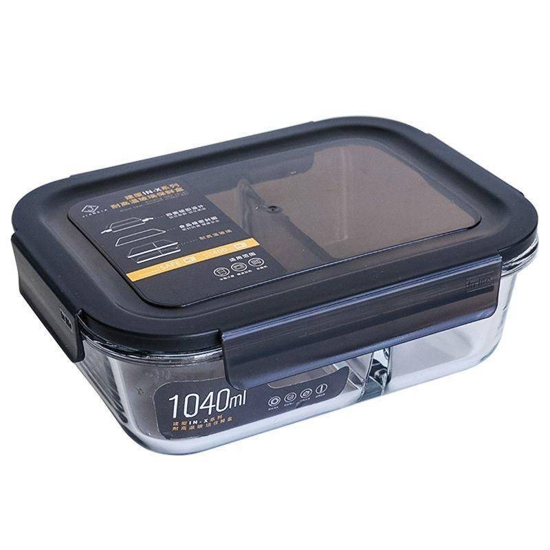 台灣出貨🍀帶飯高鵬矽玻璃飯盒分隔型上班族可微波爐加熱日式便當盒保鮮盒小