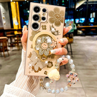 如花系列 磁吸 旋轉支架手機殼 支援無線充 保護殼 適用 三星 Galaxy S23 S22 S24 S25 Ultra