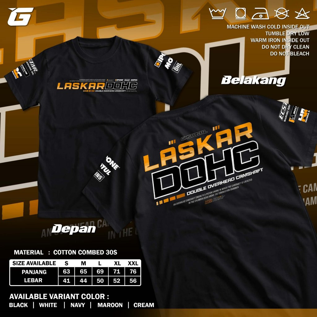 賽車 Laskar DOHC 雙頂凸輪軸 T 恤 DOHC Gank Ohlins HRC 米其林 Ipone Satr