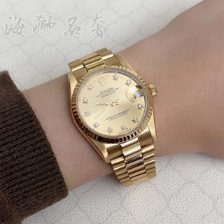 Rolex 勞力士女裝日誌31表徑18K黃金原鑲鑽自動機械手錶女士68278