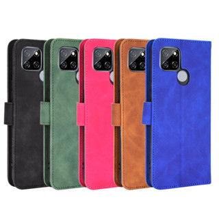 適用oppo Realme v3保護套多功能翻蓋磁扣插卡膚感牛皮紋商務皮套手機殼素面色書本式手機殼