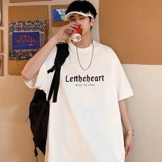【HOT 本舖】男裝 M-3XL 五分袖 百搭潮流男 印花 圓領 青春流行 T恤 新款時尚 寬鬆 ins 夏季T恤上衣