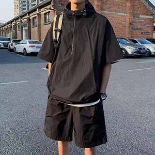 【HOT 本舖】男裝 M-2XL 2025防曬衣 套裝男士 夏季 寬鬆 休閒 運動 防紫外線一套男夏裝 外套