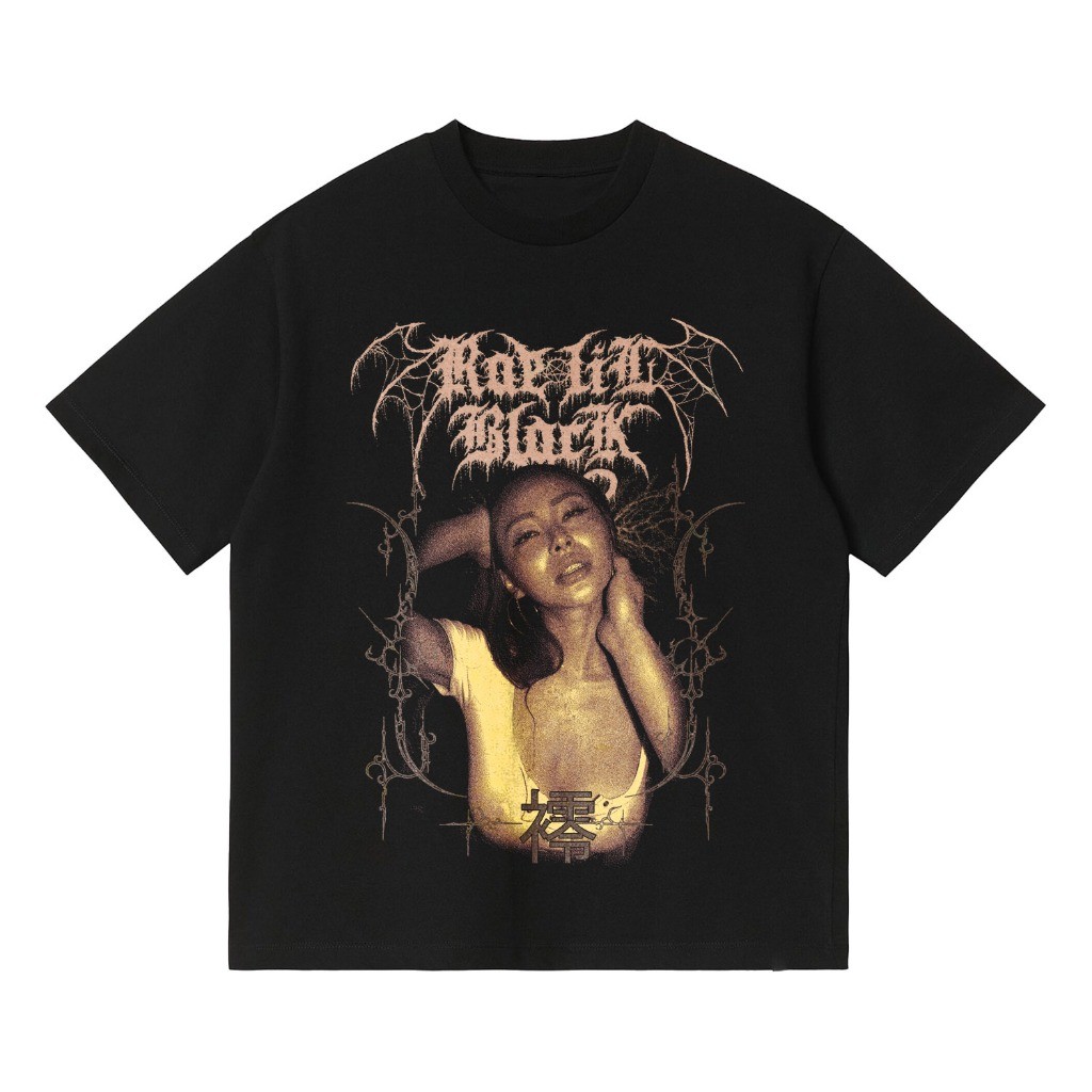 Vintage Rae Lil 黑色 T 恤放置我屬於棉 24s/30s