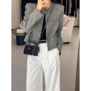 高階感小香風短款外套女2025年新款小眾名媛風氣質粗花呢西裝外套 晚禮服 演出服 宴會服 表演服 禮服 伴娘服 名媛風