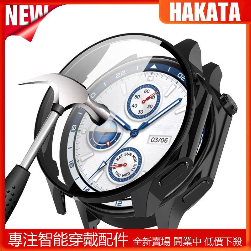 HKT 適用於 Oppo Watch X 保護殼的鋼化玻璃 + 保護殼 Oneplus Watch 2 保護套