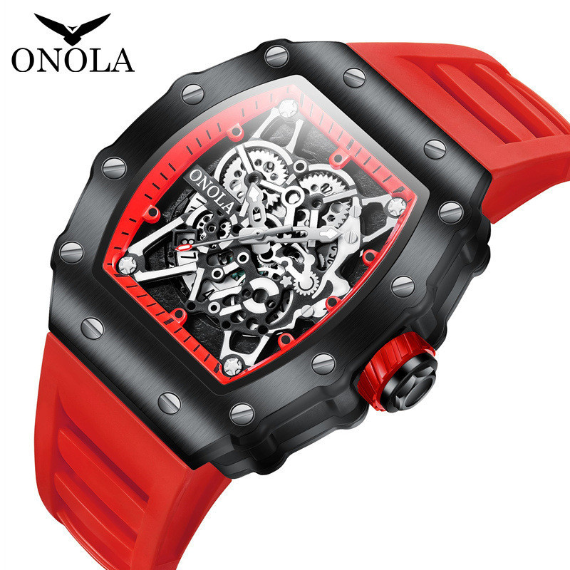 ONOLA品牌 ON3827 時尚 防水 石英 矽膠帶 高級男士手錶