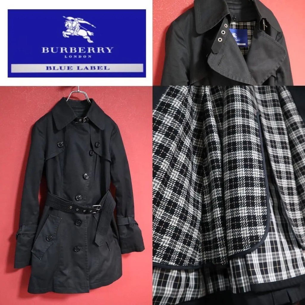 Burberry 博柏利 外套 長版風衣 大衣 藍標 羊毛 日本直送 二手