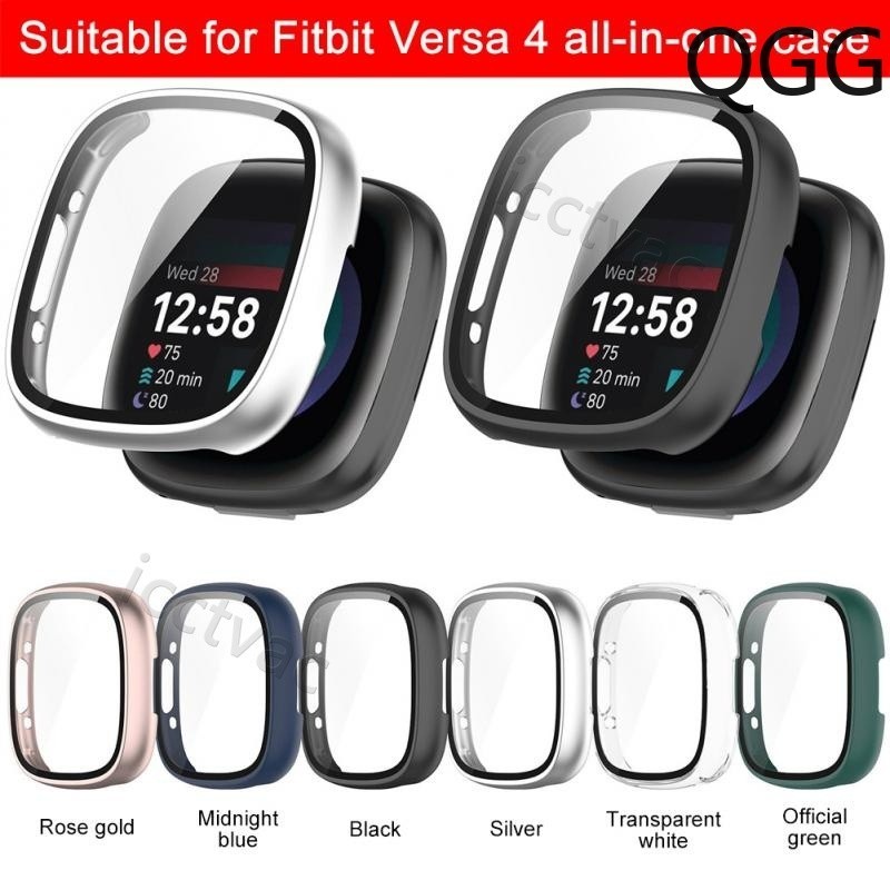 Fitbit Versa 4 / Sense 2 智能手錶全覆蓋 PC 保護套可水洗保險槓外殼 Versa4 屏幕保護套