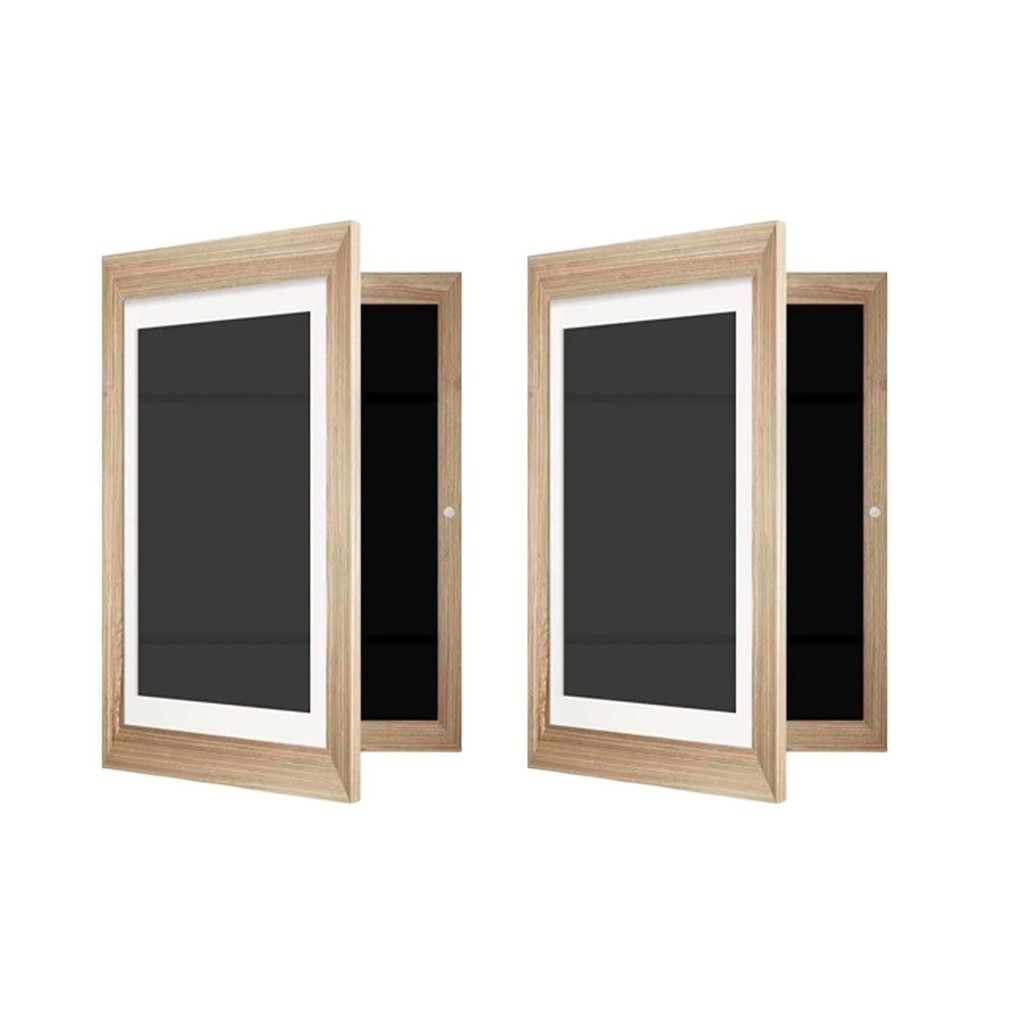 [WhbadguyojTW] 2x 木製相框,玻璃前框卡片展示家用玻璃正面