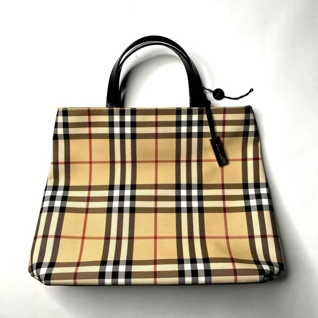 Burberry 博柏利 手提包 皮革 格紋 日本直送 二手