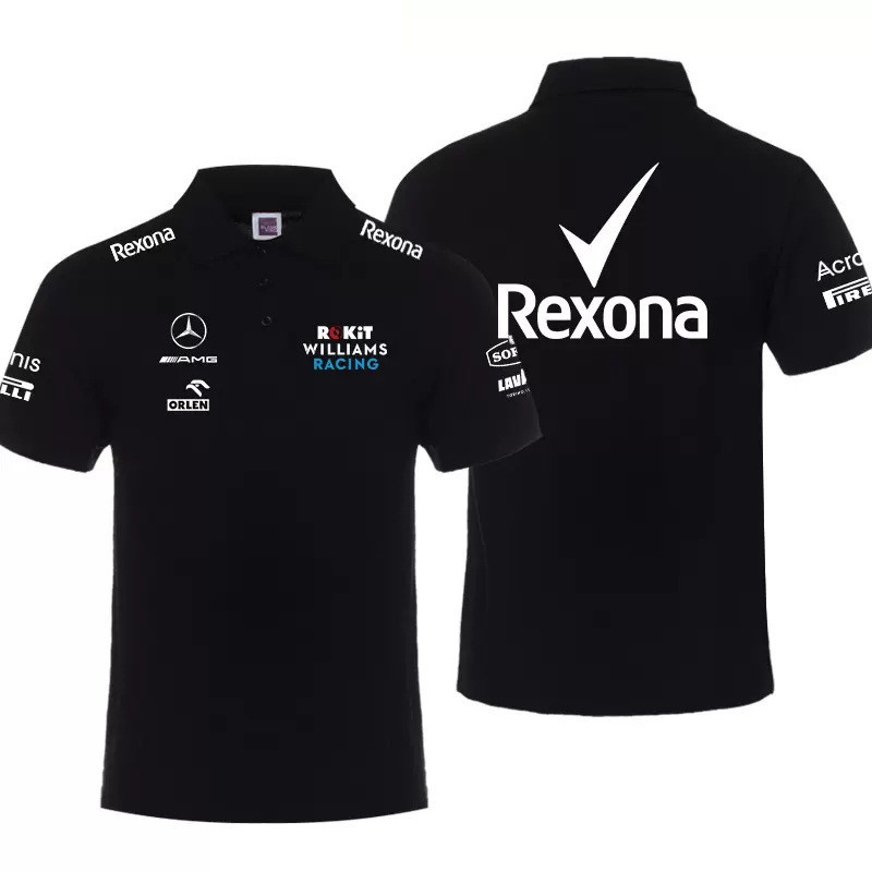 F1賽車服短袖T恤男POLO衫翻領短袖適用於梅賽德斯賓士rexona車隊