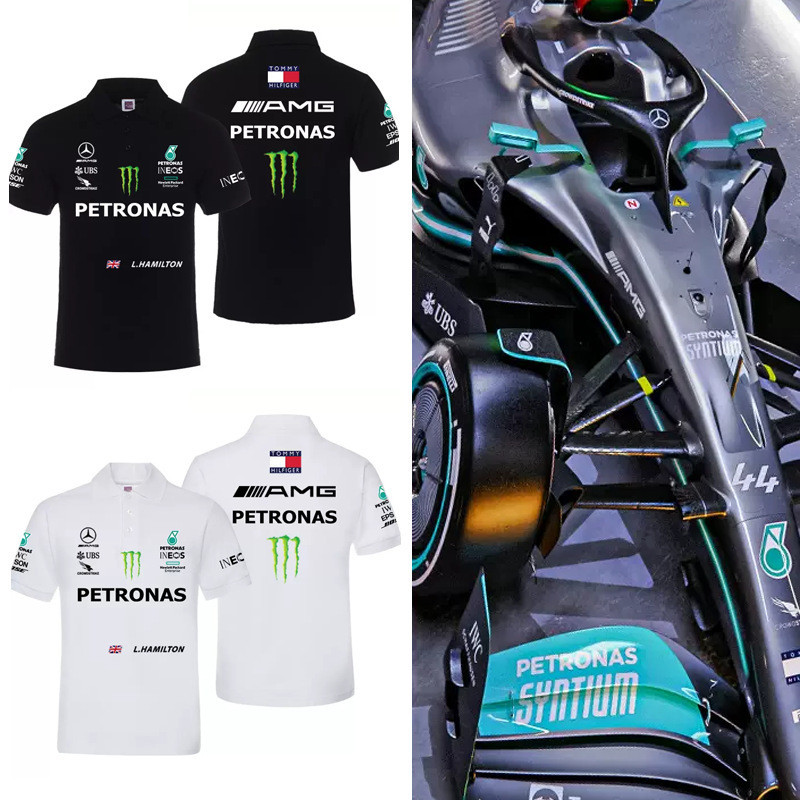 F1賽車服短袖T恤男POLO衫翻領短袖適用於梅賽德斯賓士川崎車隊