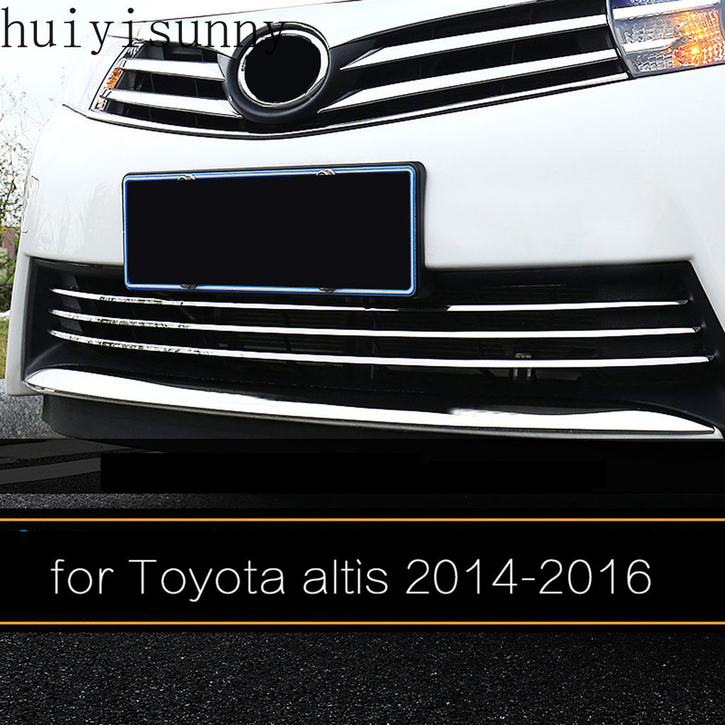 豐田 Hys 適用於 TOYOTA Corolla Altis 2014 2015 2016 前後保險槓不銹鋼鍍鉻蓋