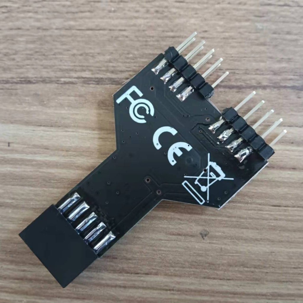 主板USB2.0 9PIN針擴展兩口9PIN針水冷RGB燈風扇測速用9針一分二