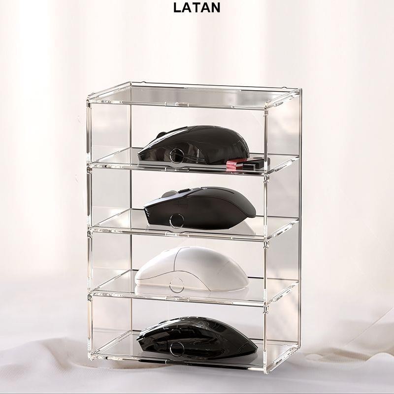 LATAN-【數位收納包】桌面置物架遊戲滑鼠亞克力收納盒集合收納架滑鼠展示架多層收藏櫃