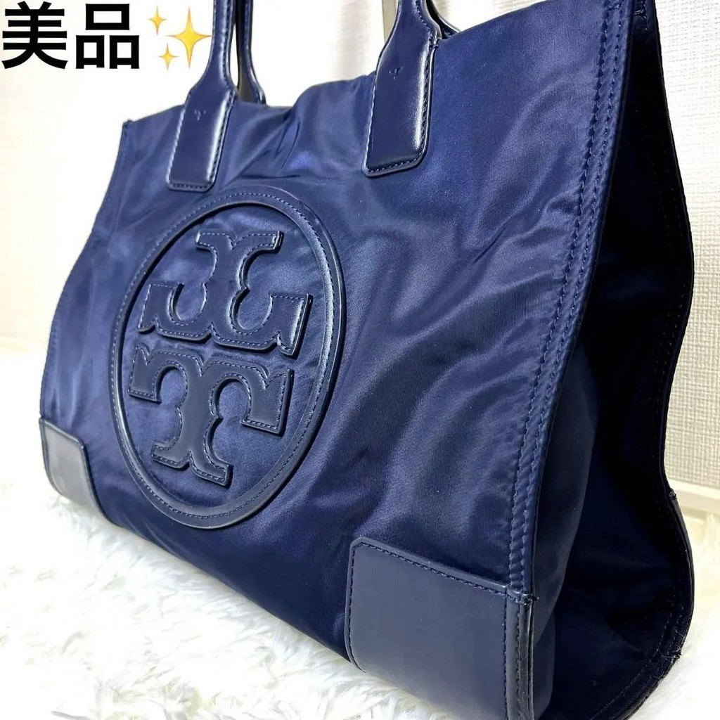 TORY BURCH 肩背包 ELLA 尼龍 海軍藍 皮革 mercari 日本直送 二手