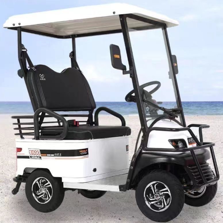 【臺灣專供】【臺灣專供】新款E600高爾夫球車電動四輪代步車雙人電動接送孩子成人遊覽電車