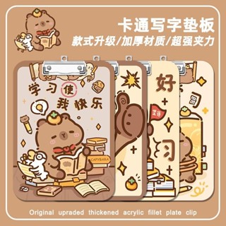 【倉庫現貨】【防撞圓角設計】卡皮巴拉鼠夾板寫字墊板a4夾亞克力檔案夾便籤試卷a5/a6學習文具 學校周邊 交換禮物