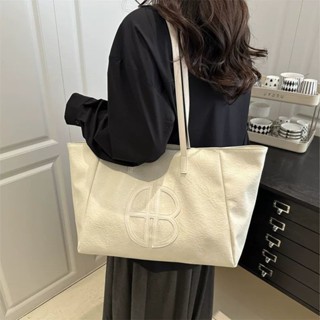 GH托特包女大容量單肩包 PU材質車縫線拉鍊設計 上課通勤休閒兩用包 ins風簡約高階感百搭大學生包🌈