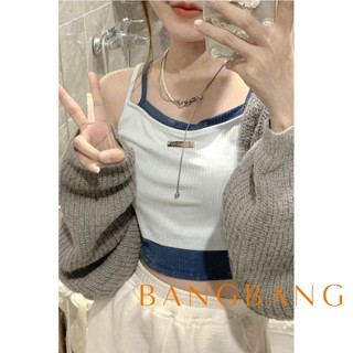 ✨BANGBANG✨吊帶外穿日係甜美假兩件運動背心女ins潮牌內搭吊帶打底上衣外穿 FNLQ