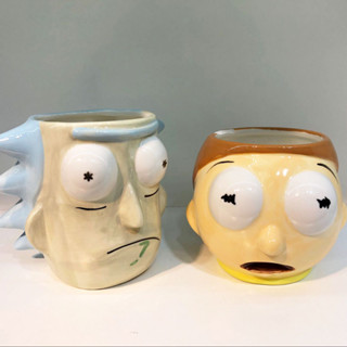 創意3D立體老人與小孩 陶瓷馬克杯 禮品水杯 卡通杯子