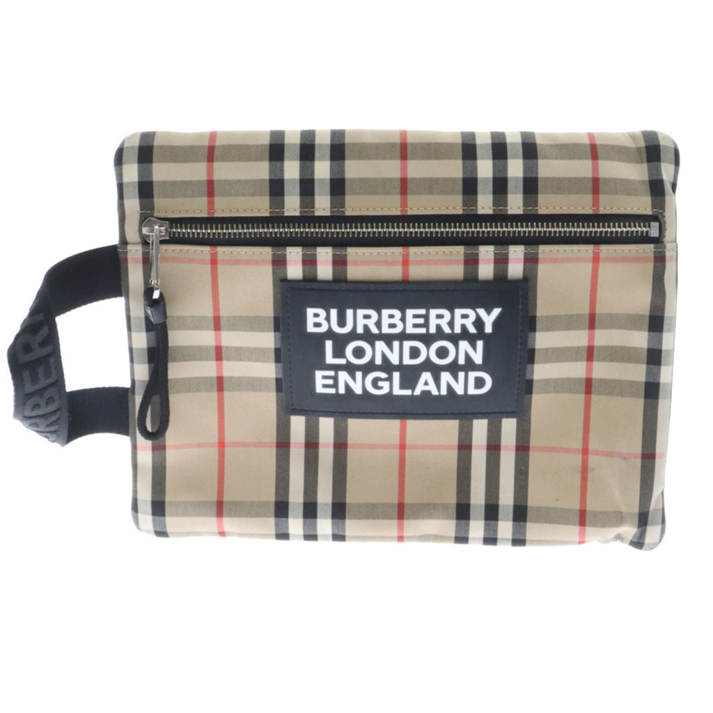 Burberry 博柏利手拿包 小包包棕色 Nova Check 日本直送 二手