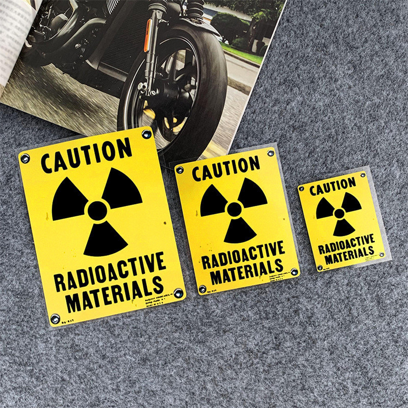 機車車身反光車貼 核輻射生化危機汙染洩露標誌 危險勿靠近警示貼紙防水防晒 Kawasaki Suzuki  Vespa