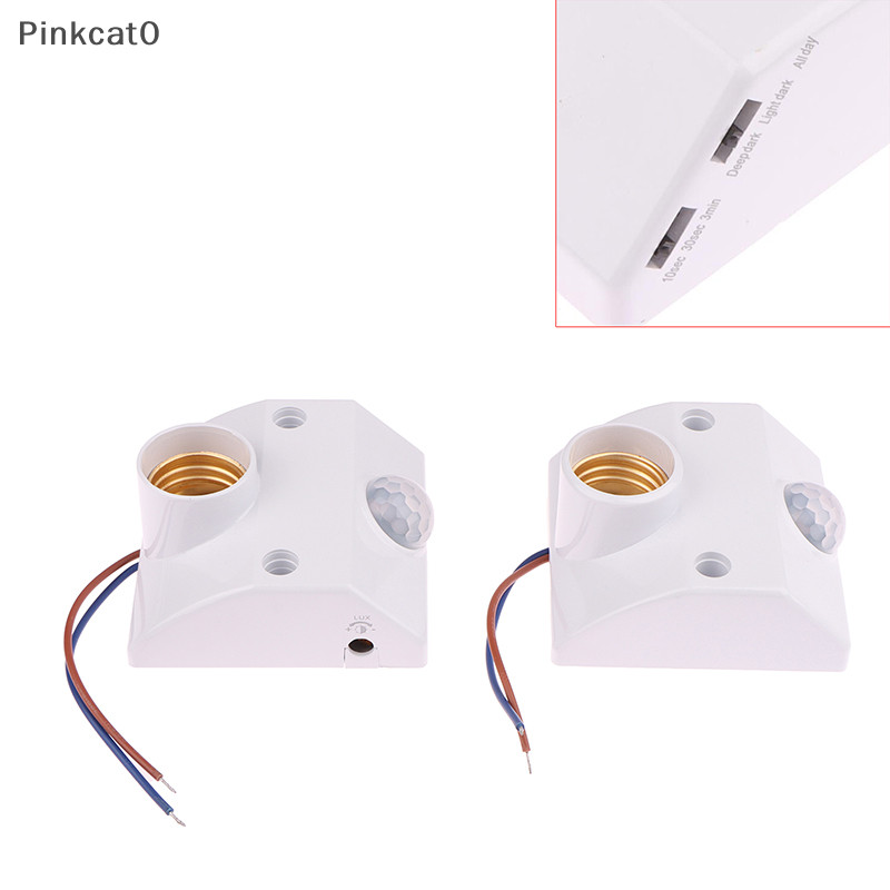 Pinkcat0 智能 E27 LED 燈座燈座帶光控開關燈泡插座適配器 110V-240V 50W 感應紅外運動傳感器