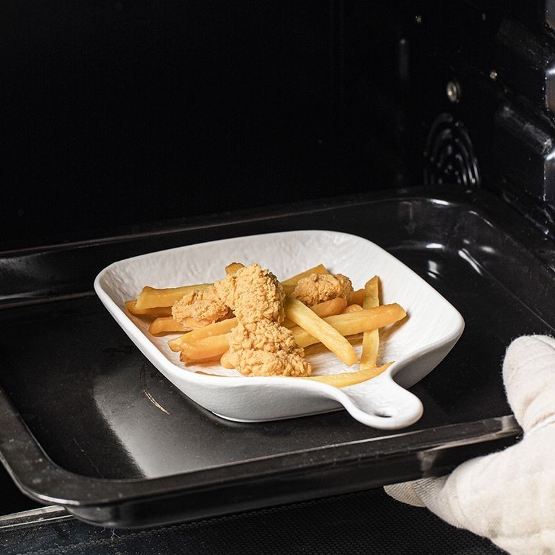 焗飯盤家用微波爐烤盤早餐盤創意西餐盤子烤箱專用陶瓷餐具手柄盤