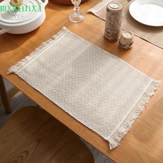 MXWANXI桌墊日式風格柔軟的派對用品流蘇家庭棉麻桌子裝飾