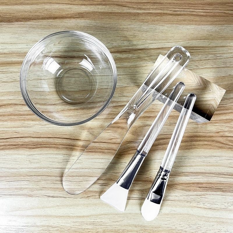 DIY美容玻璃面膜碗套裝調膜碗加勺調理面膜和刷子專用做水療工具4.25tt