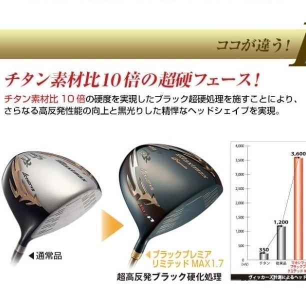 正品日本飛匠WORKS GOLF MAXIMAX 黑金超高反彈高爾夫一號木桿頭