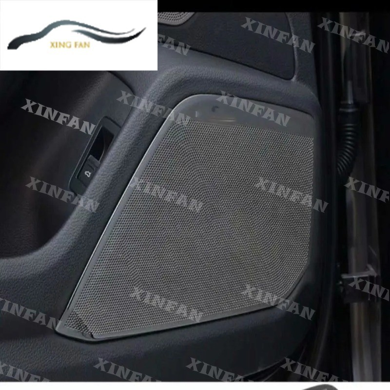 Xf 適用於奧迪 A6 C8 2019 2020 內飾汽車前後門音響揚聲器罩貼紙車門揚聲器罩保護飾條