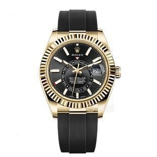 勞力士 Sky-Dweller 時尚運動休閒高端男士手錶帶雙時區顯示豪華商務男士自動機械表橡膠錶帶時尚男士手錶