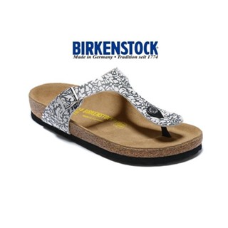 Birkenstock夾腳拖黑白條紋 休閒皮革涼鞋 35-45
