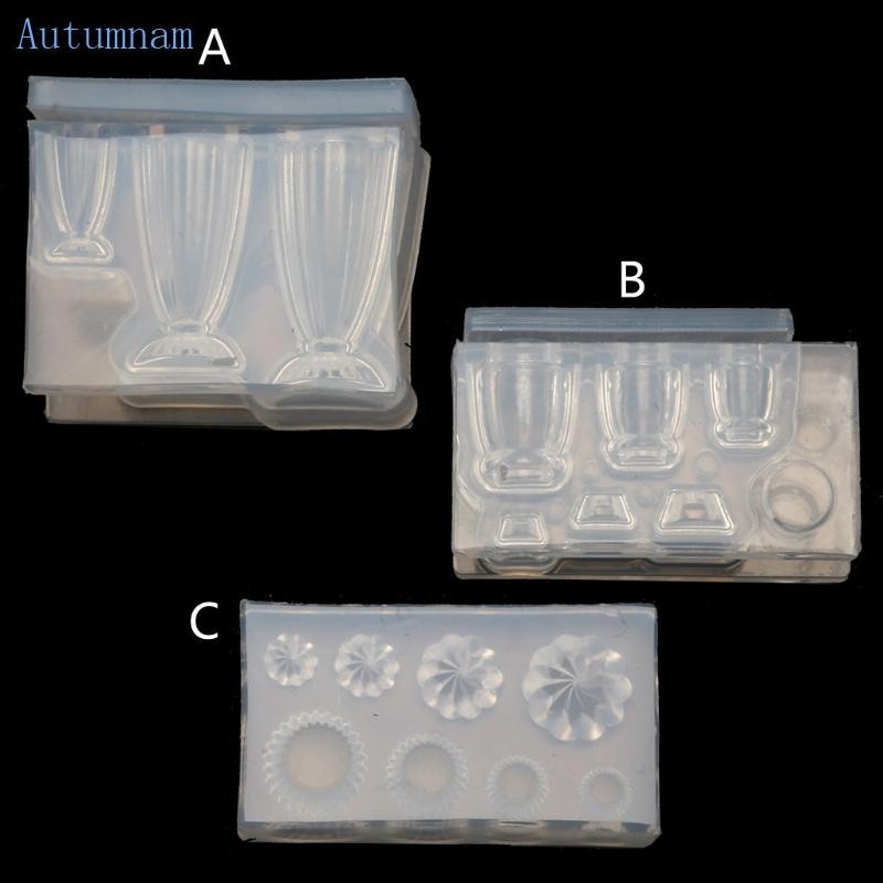 Autu 3D小玻璃瓶樹脂模具飲料罐高腳杯模擬食品迷你蛋糕