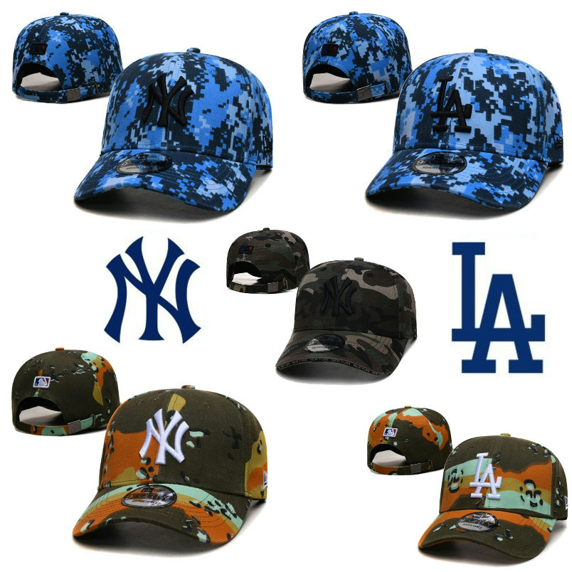Mlb 紐約洋基隊洛杉磯道奇隊刺繡棒球帽可調節尺寸平檐帽男女情侶戶外運動嘻哈嘻哈帽