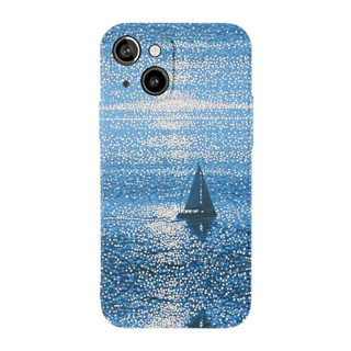 magsafe磁吸 帆船星海適用iPhone15手機殼新款14promax超薄矽膠硬殼蘋果13油畫藝術12個性男女生11