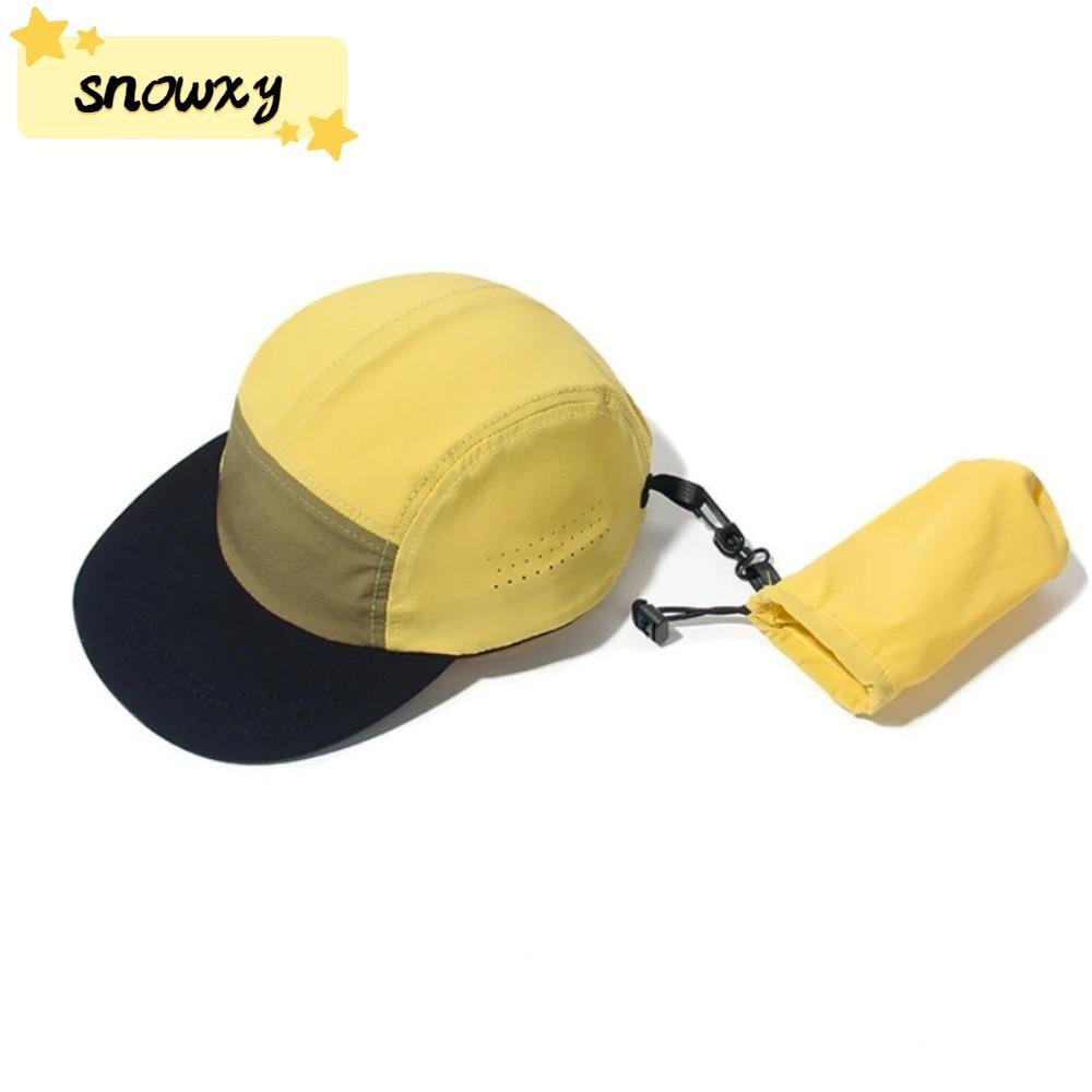 SNOWXY1五件套瓶蓋,薄快乾棒球帽,新建帶儲物袋對比色可折疊防曬帽男人女人